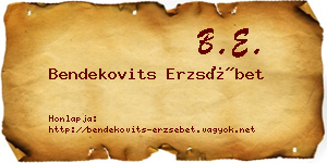Bendekovits Erzsébet névjegykártya