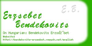 erzsebet bendekovits business card